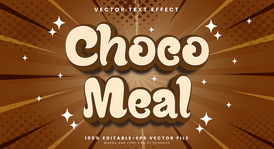 Choco Meal 3d editable text style Template cream cake