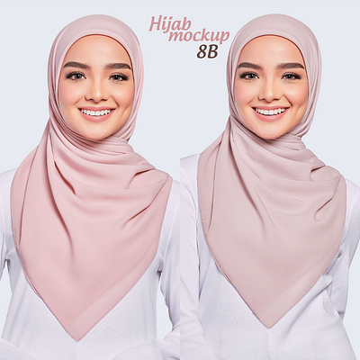 Hijab Mockup Pack 8B apparel clothes design download fashion hijab mockup photoshop psd scarf template