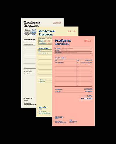 ascndr proforma invoice branding design graphic design typography