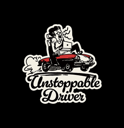 unstoppable driver graphic design illustration