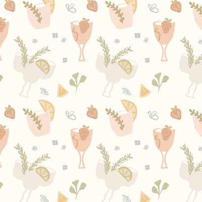 Mocktail Summer illustration pattern design