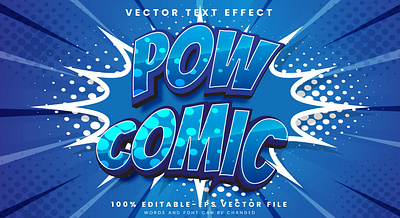 Pow Comic 3d editable text style Template explosion