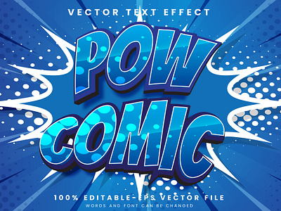 Pow Comic 3d editable text style Template explosion