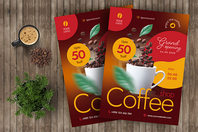 Coffee Shop Flyer coffee shop design flyer flyer design graphic design print design print template