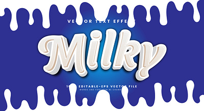 Milky 3d editable text style Template decoration
