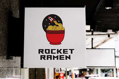 Rocket Ramen Logo graphic design illustration illustrator logo mockup photoshop