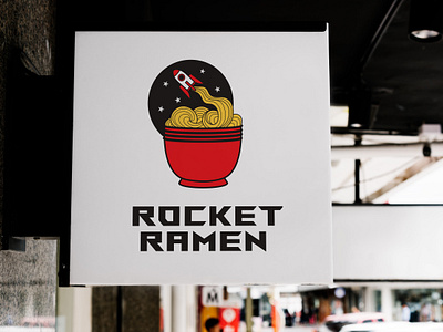 Rocket Ramen Logo graphic design illustration illustrator logo mockup photoshop