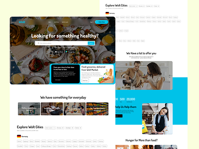 Wolt Delivery: Food and More agency website app best ui design deliveries design food food items foodtech landing page landingpagedesign restaurant ui uiux website design