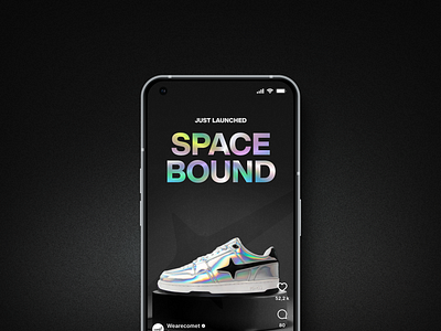Social Media Ad For Comet Shoes ad app branding comet design designdrug illustration jordan logo minimal nike shoes sneakers ui watchmegrow