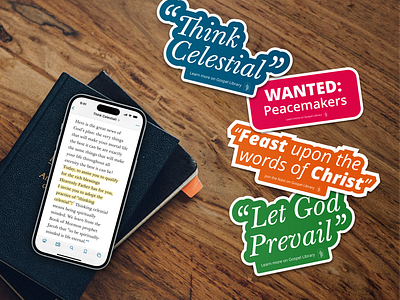 Gospel Library sticker pack concept christian graphic design quotes stickers