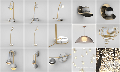 Various Concept for Viso Inc. 3d architectural lightting ceiling lamp concept art floor lamp industrial design lighting sconce