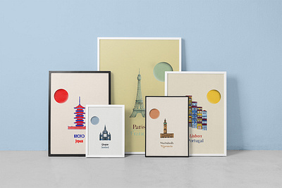 Travel Poster Concepts branding colorful derek mohr france glasgow graphic design grunge japan kyoto lisbon marrakesh morocco paris portugal poster remote work scotland texture travel typography