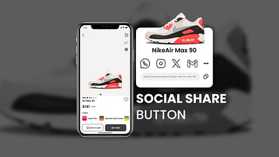 Social Share #DailyUI #Day010 button challenge dailyui day010 element nike nike air shoe social share ui ux