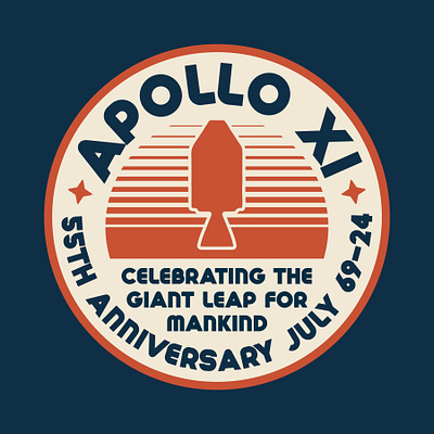 Apollo XI Tribute apollo 11 apollo 11 mission badge design illustration logo nasa patch retro space space logos vintage