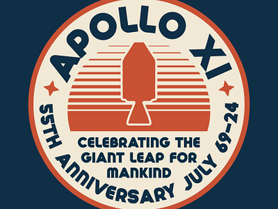 Apollo XI Tribute apollo 11 apollo 11 mission badge design illustration logo nasa patch retro space space logos vintage