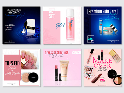 Cosmetic Products Social Media Post Design ads post cream post ecommerce post design facebook image facebook post instagram post make up post online post perfume post sale post social media post design