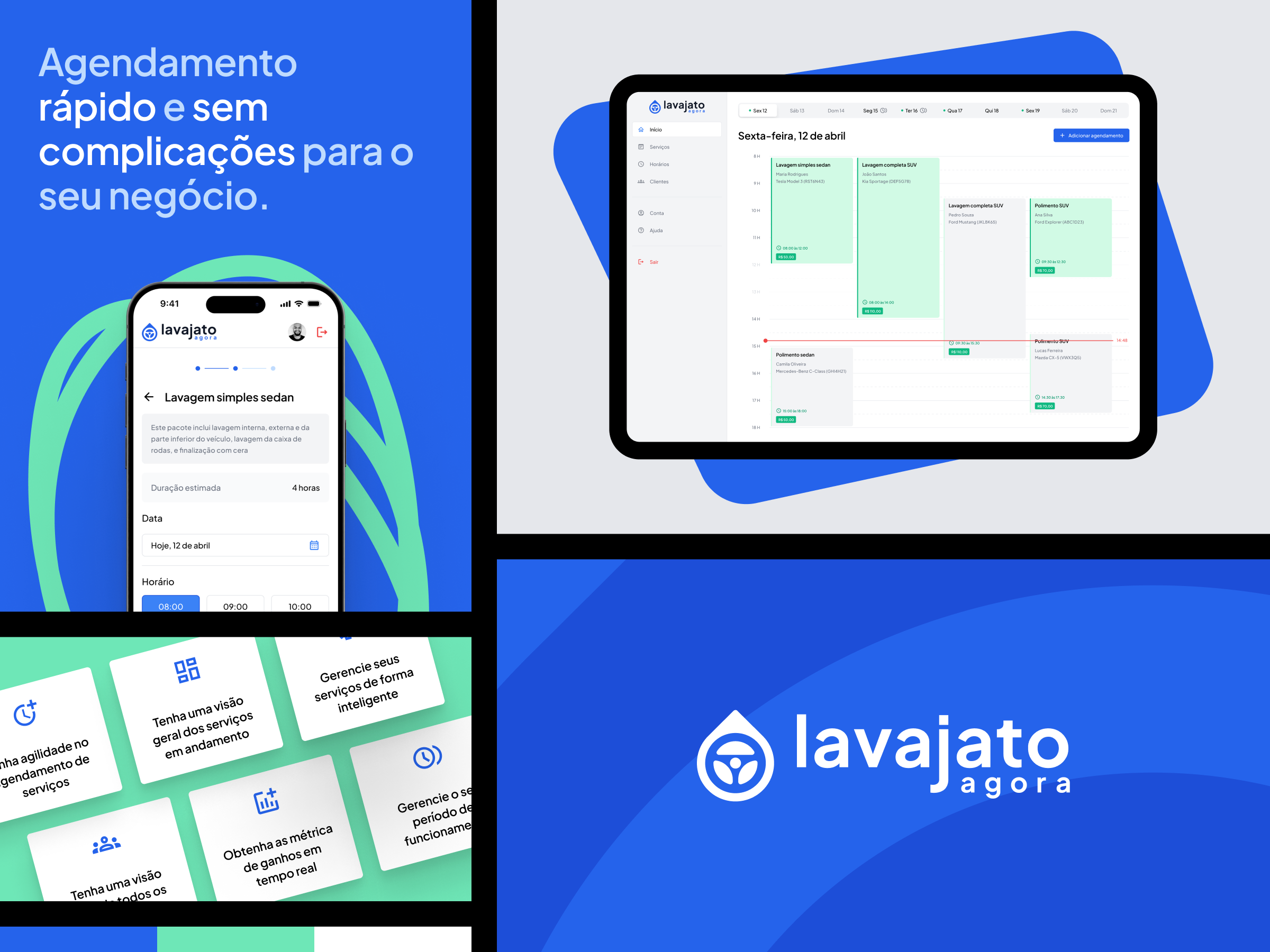 Lavajato Agora - Design branding car wash dashboard design graphic design illustration logo mobile mobile design ui ui design ux design wash