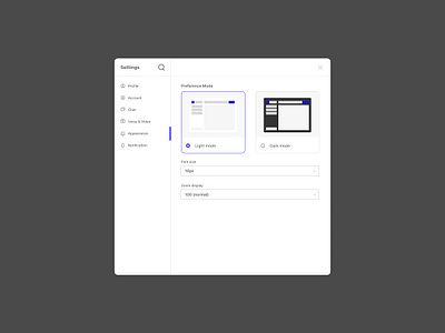 DailyUI #007 Settings Model challenge dailyui model ui
