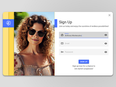Day #001 - Sign Up Modal | 100 Days UI Challenge branding daily 100 dailyui dailyuichallenge design graphic design logo signup ui visualdesign webdesign