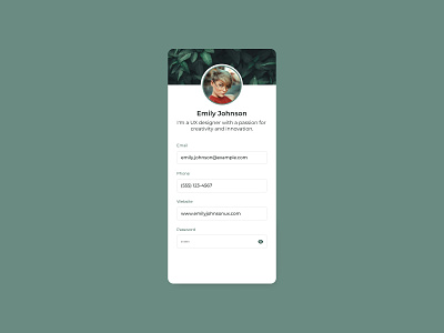 Daily UI Challenge #10 - Profile View daily ui challenge daily ui challenge mobile daily ui challenge profile figma mobile screen minimal mobile screen profile view profile view design profile view figma profile view mobile screen ui design