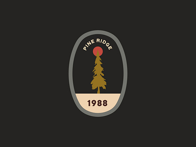 Pine Ridge Badge art badge badge design creative market design design resource digital download hand drawn illustration mid century new product pine tree vector vintage vintage design