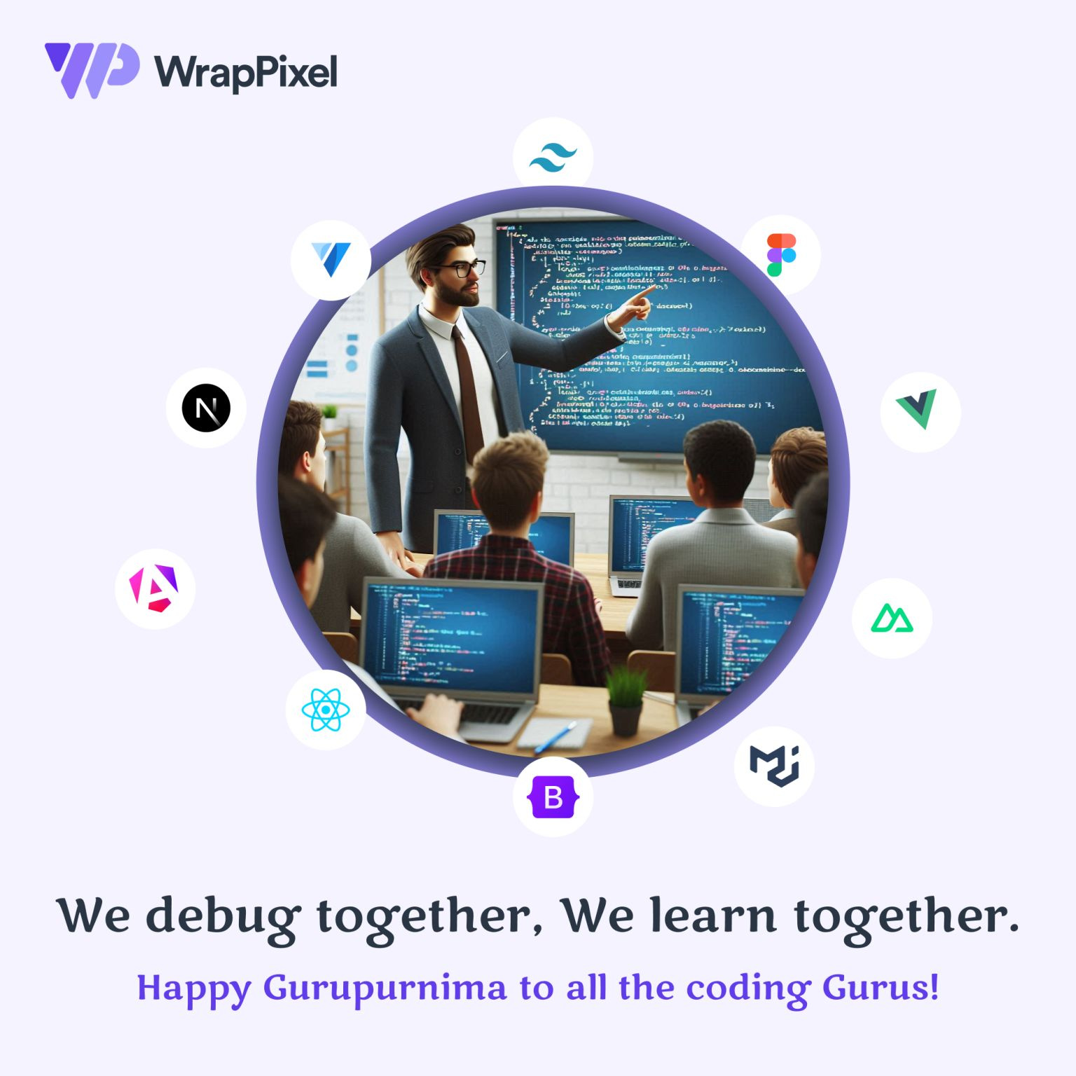 Tech gurus on this GuruPurnima branding design developer developer life gurupornima marketing