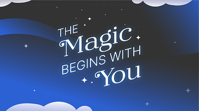 The Magic Begins With You affirmation cosmic illustration magic magical tagline typography