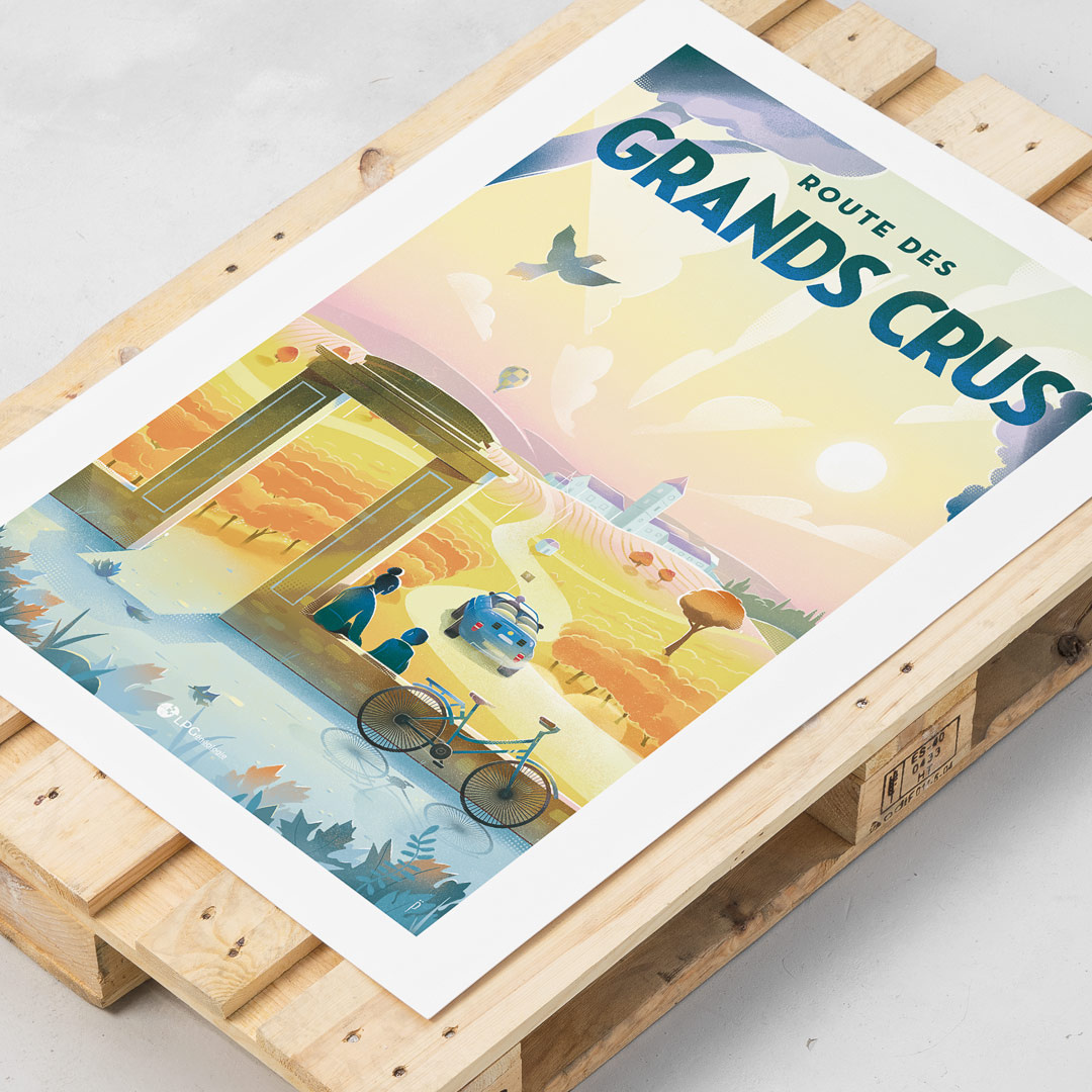 Travel in France art direction bourgogne countryside drawing france graphic design illustration poster print travel vin vintage wine