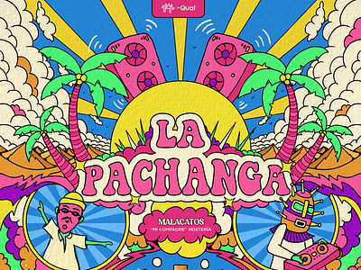 LA PACHANGA afiche branding festival flyer graphic design illustration party