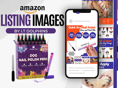 Premium Amazon Listing Images - DOG NAIL POLISH amaz amazonapluscontent amazonlistingimages amazonoptimization apluscontent brandgraphics design graphic design illustration infographics listingimages ui