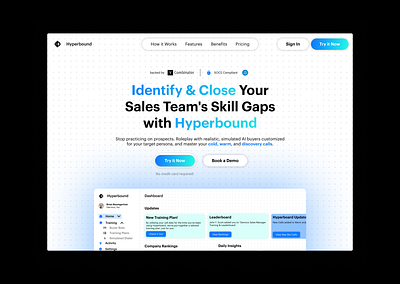 Hyperbound Hero Redesign branding design landing page minimalist ui web design