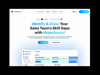 Hyperbound Hero Redesign branding design landing page minimalist ui web design