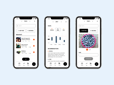 Food diary mobile app appdesign mobileapp mobileappdesign uxui uxuidesign