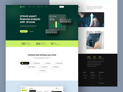 AI SaaS landing page design b2b data deisgn finance finance landing page fintech homepage landing landing page deisgn landing page ui landing ui landing ux modern saas saas landing page saas website startup ui website website design