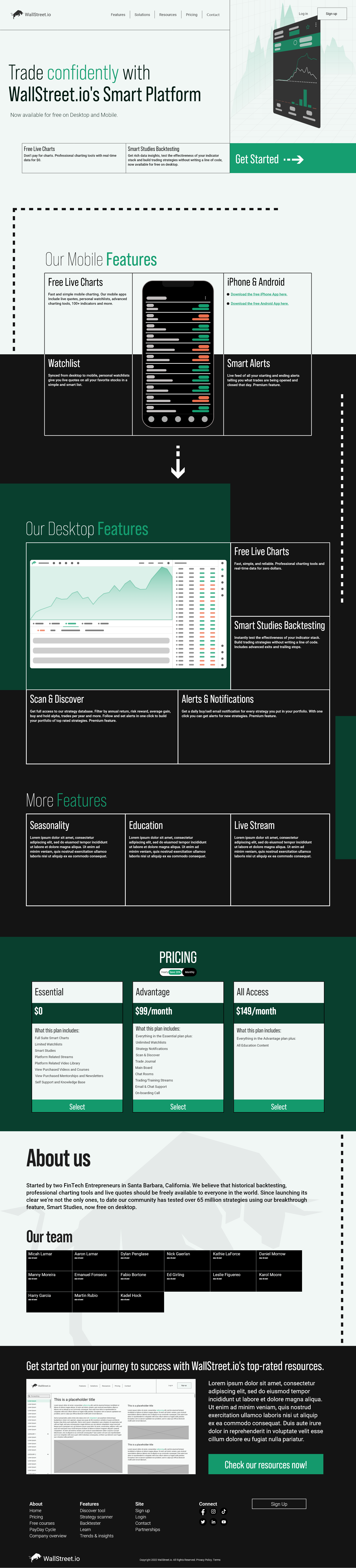 External Website Redesign for WallStreet.io graphic design ui