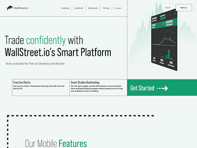 External Website Redesign for WallStreet.io graphic design ui