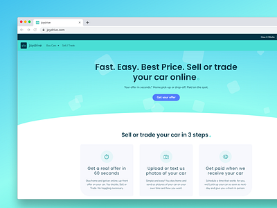 Page redesign for Joydrive car buying car marketplace car sales design gradient redesign ui ui design web app web design