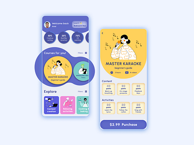 A fun way to Learn | Micro Courses App UI app design courses app gamifying learning learning app minimalist mobile app ui design ux design