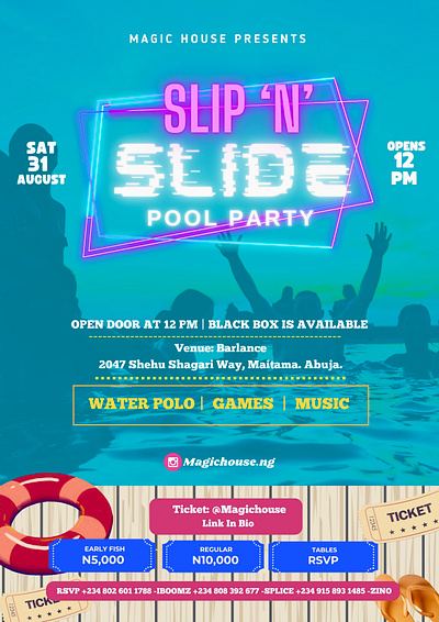 Pool party flyer design