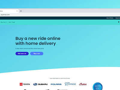 Joydrive Homepage Animation animation car buying car marketplace car sales design gradient homepage animation redesign ui ui design web design