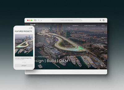 Saudi Landscape - Responsive Website Design and Development clean design corporate website landscaping modern design navigation negative space project showcase responsive design uiux design user centric web development website redesign