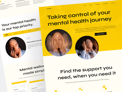 InnerEase - Mental Health Landing Page anxiety landing page mental health mental support mental website relax stress user experience user interface web design website