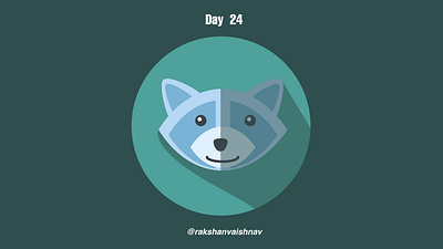 Day 24 of the Daily Flat design challenge on Racoon challenge design flat design illustration illustrator racoon