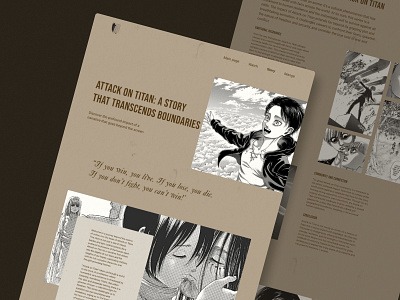Attack on titan | Longgrid anime animedesign animeweb aot attackontitan concept design figma landing longgrid story ui ux uxui uxuidesign web webanime webdesign