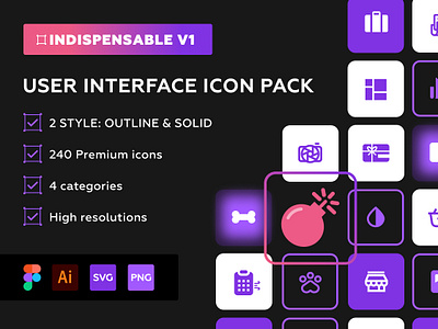 INDISPENSABLE - A collection of Line & Solid Icons for Web/App graphic design icon icon design iconography icons lineicon outline set ui uikit user interface web web design