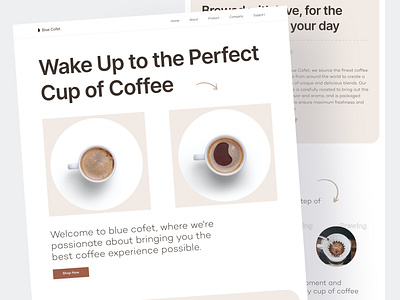 Blue Cofet - Coffee Shop Website coffee coffee shop landing page shop ui design user experience user interface ux design website website design