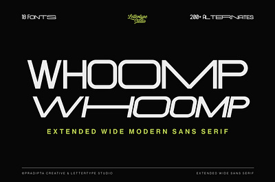 Whoomp Extended Wide Modern Sans Serif vintage