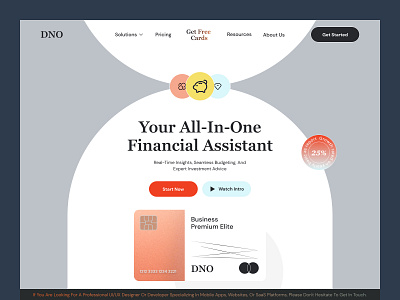 Financial assistant landing page banking clean finance financial financial webiste fintech fintech website landingpage minimal money ui uiux web web design website