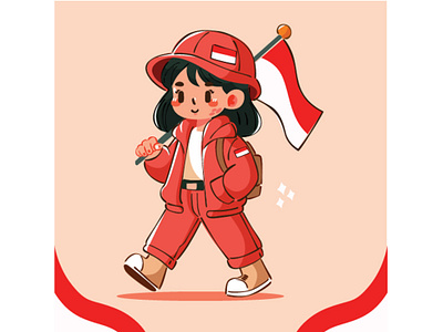 Celebrating Indonesia Independence Day anniversary background cartoon celebration character clipart commemorate day flag girl government greeting happy holiday independence indonesia joy national pride proclamation