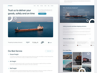 ShipSafe - Cargo Shipping Website cargo clean dribbble ever green figma image landing page responsive shipping ui design ux design web design website
